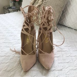 Lulus Light Pink Strappy Heels Size 7.5